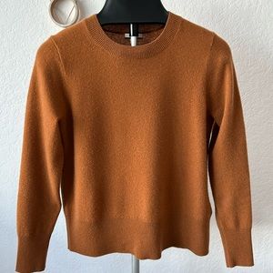 J. CREW Cashmere Classic Fit Crew Neck Sweater in Burnished Pecan